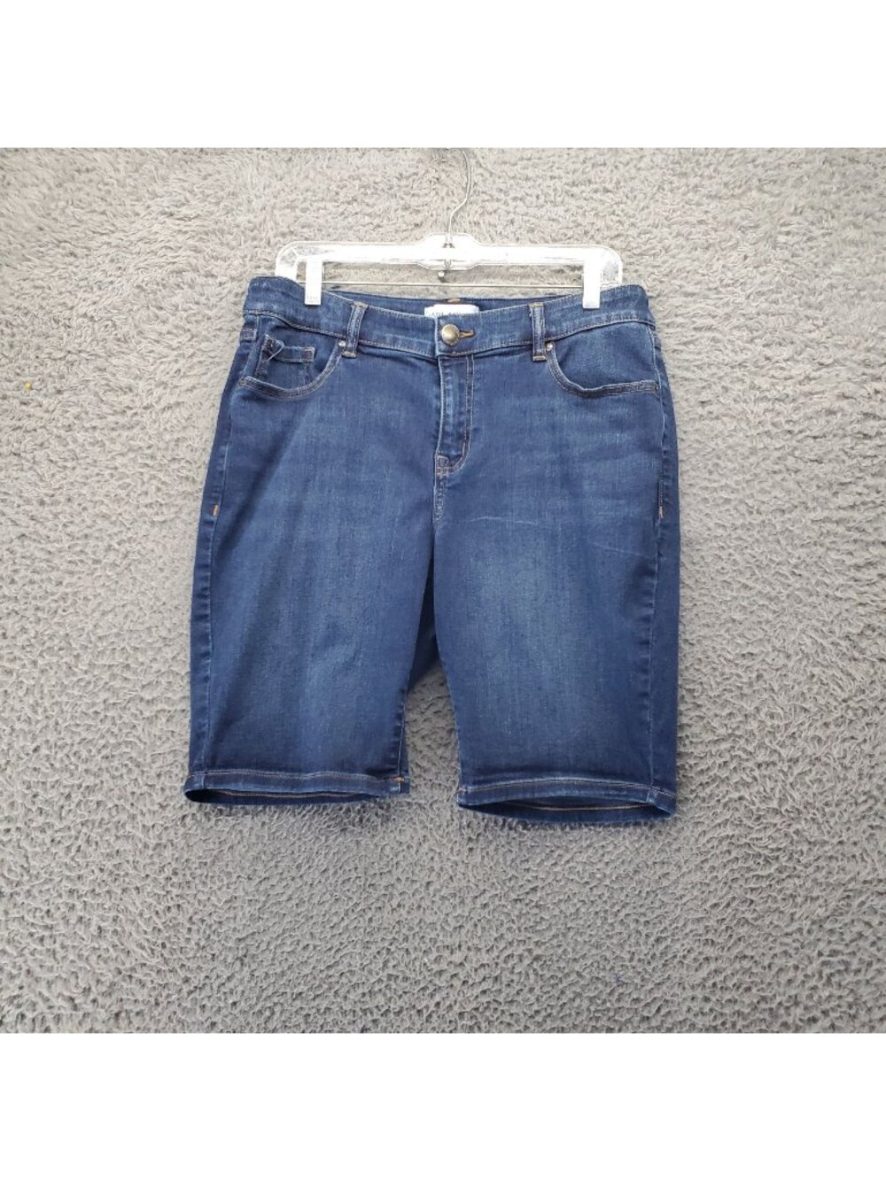 Lane Bryant Shorts Womens Size 14 Blue Mid-Rise Bermuda Flex Waistband Denim